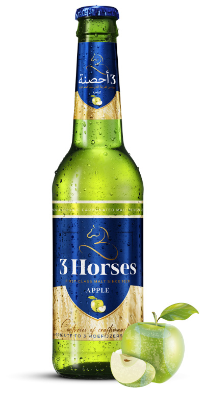 3 HORSES BOTTLE APPLE MALT 24*330ML
