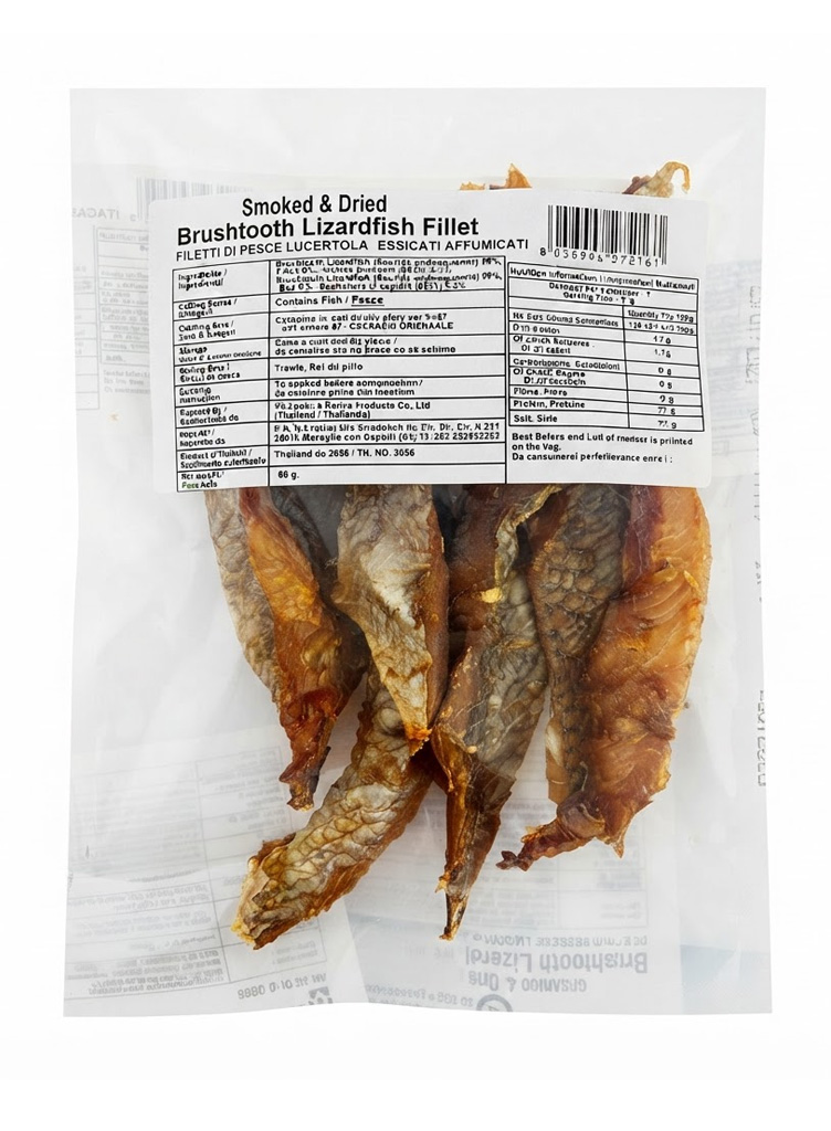 SMOKED DRI. LIZZARD FISH FILLET 24x80GR