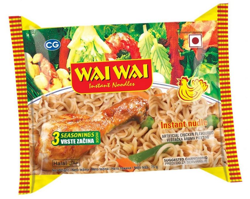 WAI WAI NOODLES CHICKEN 30x75G