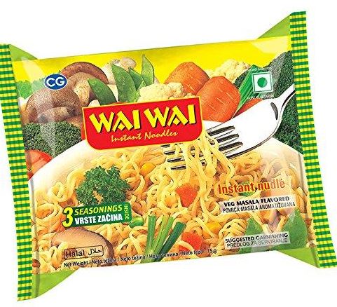 WAI WAI NOODLES VEGETABLE 30x75G