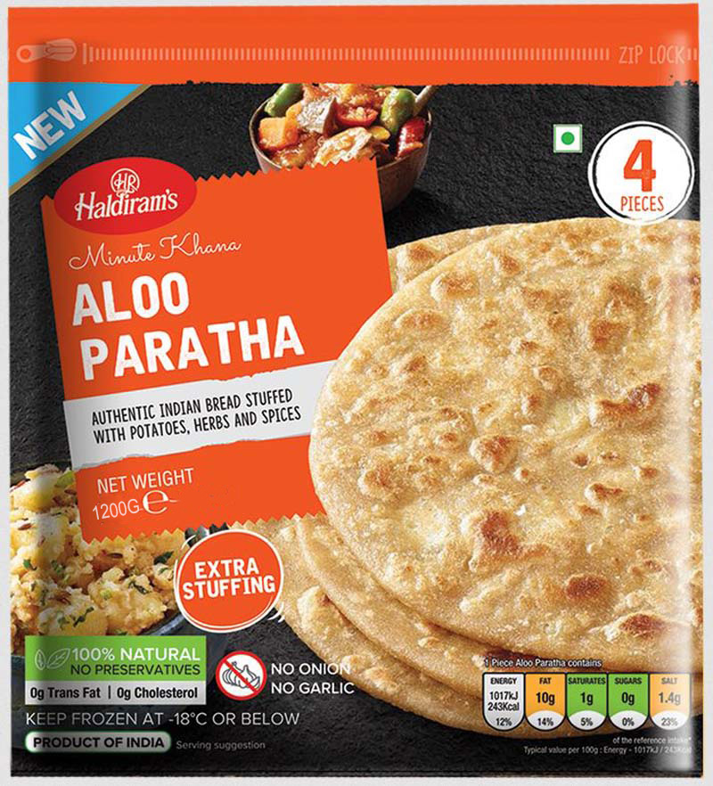 HALDI'S PARATHA ALOO 8X1200G FROZEN