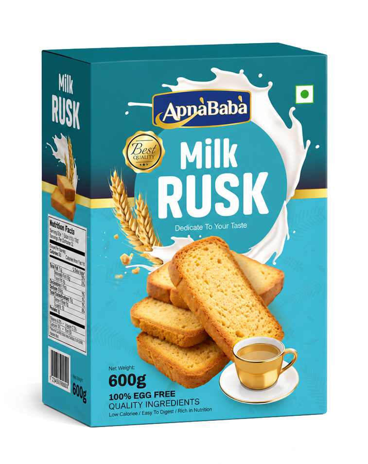 FLAVOURED MILK RUSK APNA BABA 12X600G