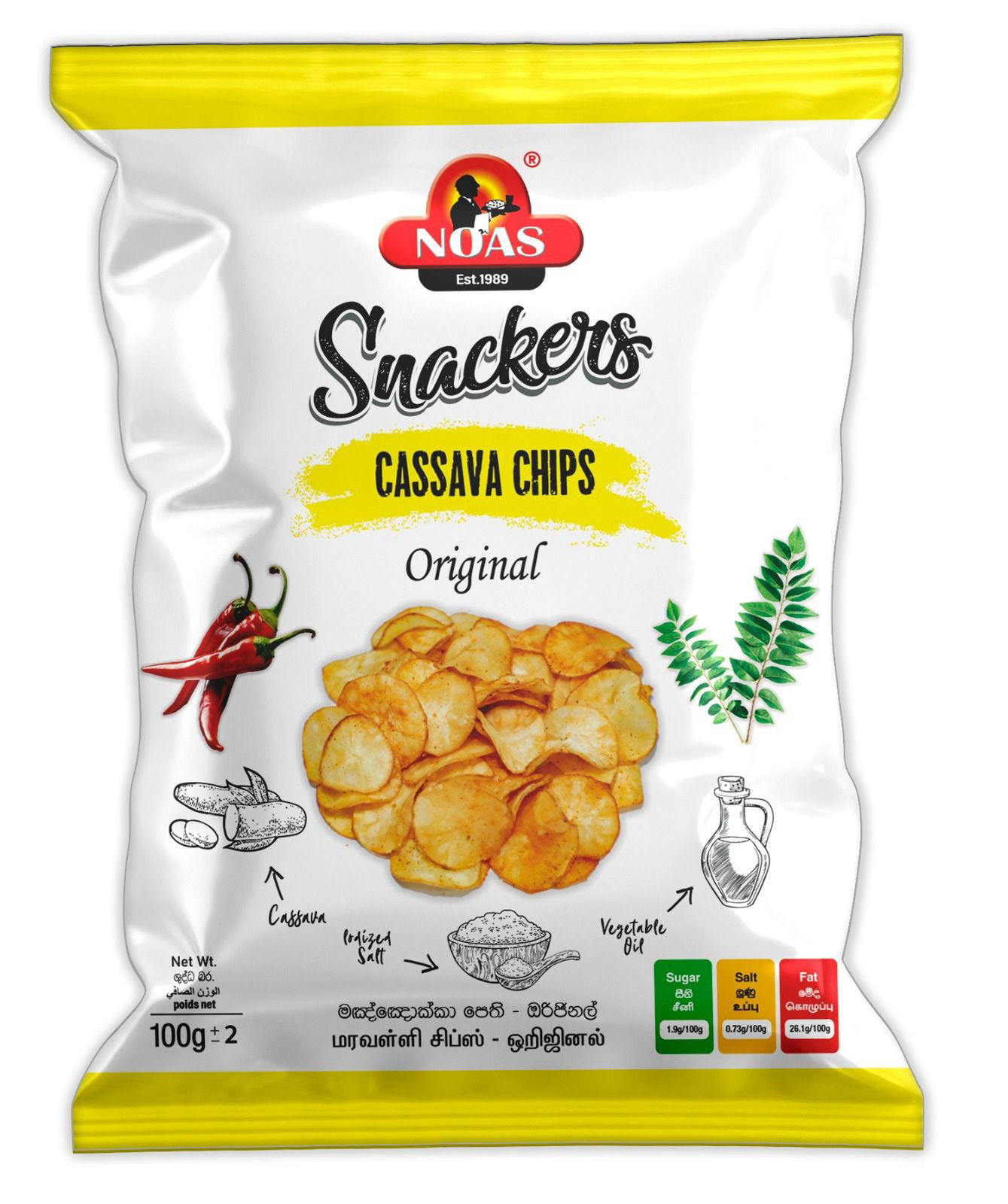 CHIPS NOAS CASSAVA ORIGNAL 18X100G