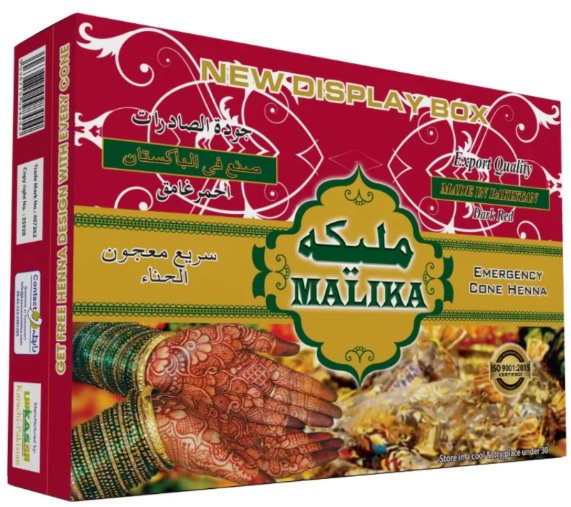 MALIKA MEHNDI CONE RED 12X50G