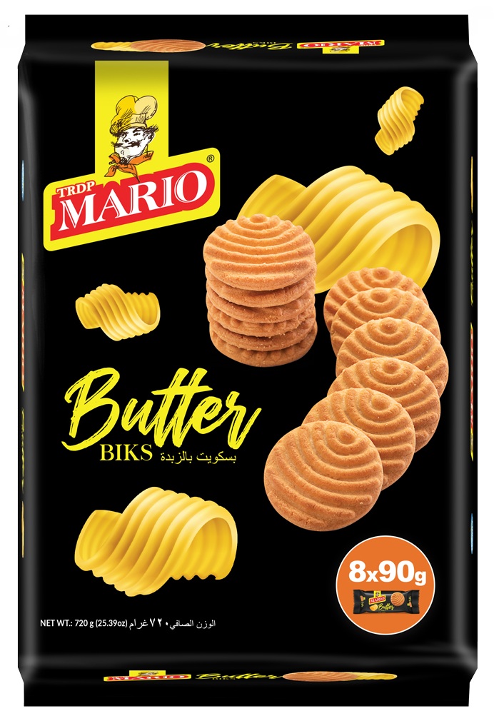 MARIO BUTTER BIKS BISCUIT 8X90G