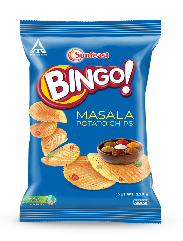 SUNFEAST BINGO POTATO CHIPS MASALA9X110G