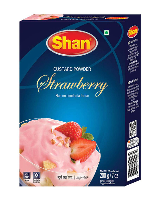SHAN CUSTARD PWD STRAWBERRY 6X200GM
