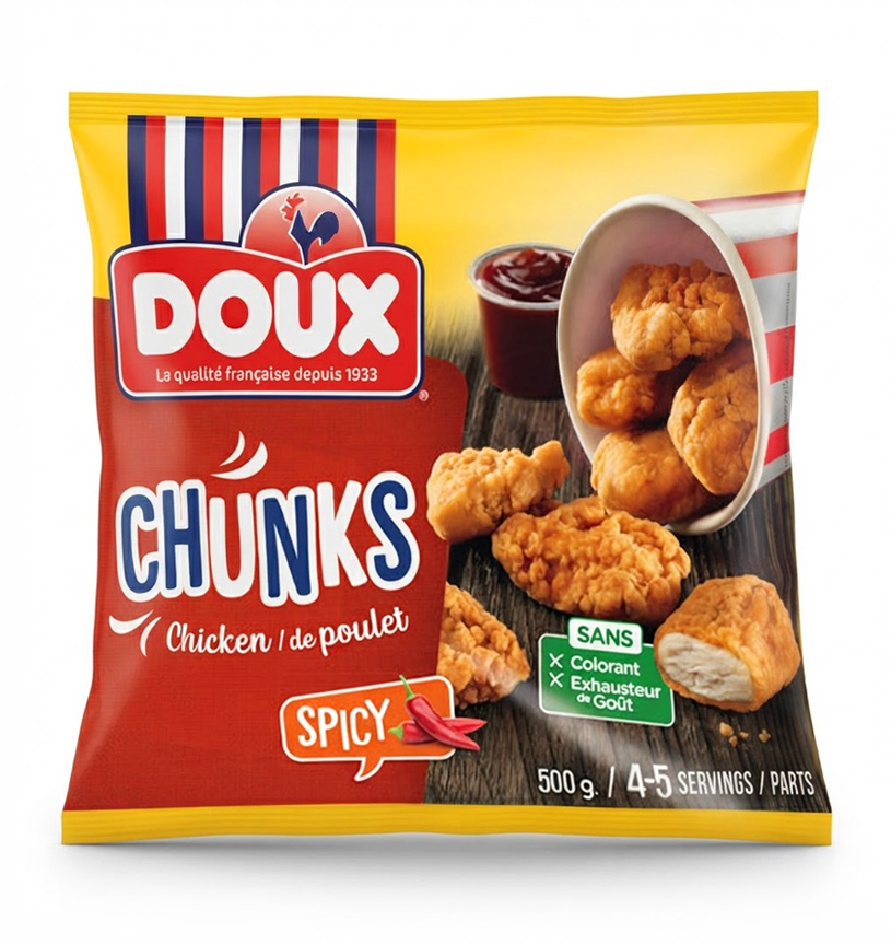 DOUX CHICKEN SPICY CHUNKS 20X500g
