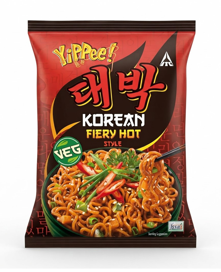 NOODLES YIPPEE KOREAN FIERY HOT 12X750G
