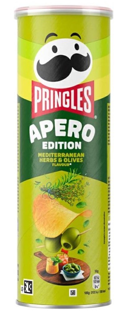 CHIPS PRINGLES APERO HERBS OLIVE 19X175G