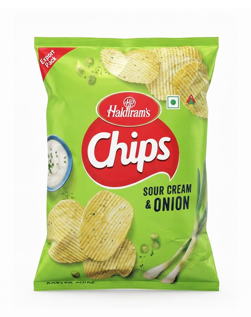 HALDI'S CHIPS SOUR CREAM & ONION 10X120G