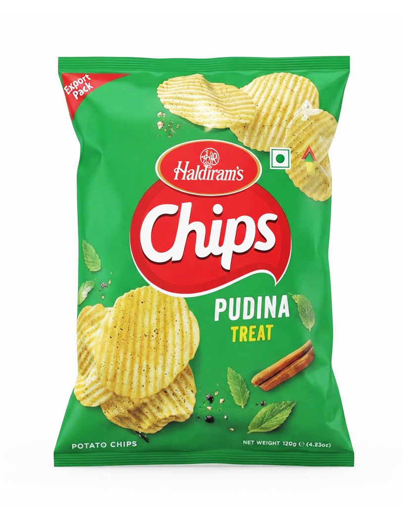 HALDI'S CHIPS PUDINA TREAT 20X120G