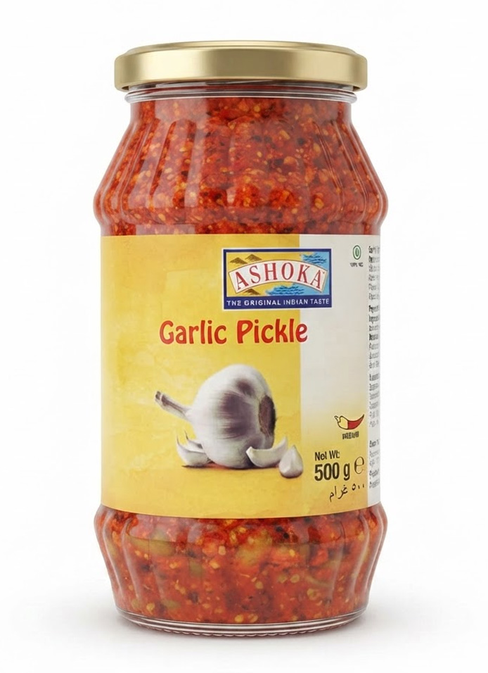 ASHOKA PICKLE GARLIC VETRO 6X500G