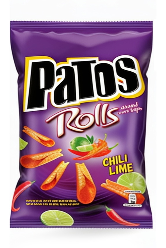 CHIPS PATOS ROLLS CHILI LIME 24X90G