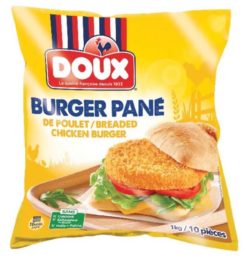 DOUX CHICKEN BURGER 100g 10x1kg