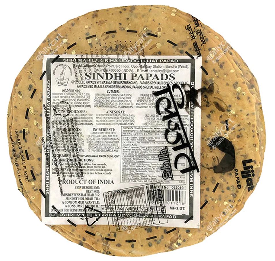 PAPADS LIJJAT SINDHI MASALA 20X200G